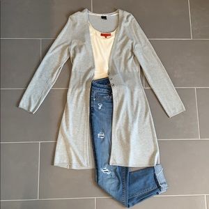 grey cardigan sweater